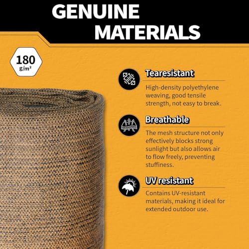 90% Sun Shade Cloth for Garden 20x30Ft UV Resistant Mesh Tarp,Mocha - color: Mocha, size: 20' x 30'-Finished Size