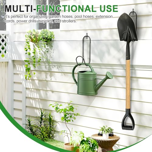 Philbinden 2 Pcs Flexible Garden Hose Holder-Black Garden Solid Hose Storage Hook for Garden Hoses, Ropes, Outside Yard