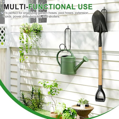 Philbinden 2 Pcs Flexible Garden Hose Holder-Black Garden Solid Hose Storage Hook for Garden Hoses, Ropes, Outside Yard