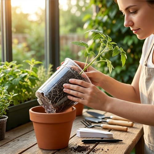 60 Pack Clear Nursery Pots with Drainage Holes, 5/6//7 Inch