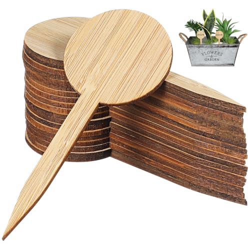 SEWACC 20pcs Wooden Plant Labels, Garden Markers Sign Plant Tags Stakes for Seedling Potted Herbs Flowers Vegetables, Outdoor Garden Accessories