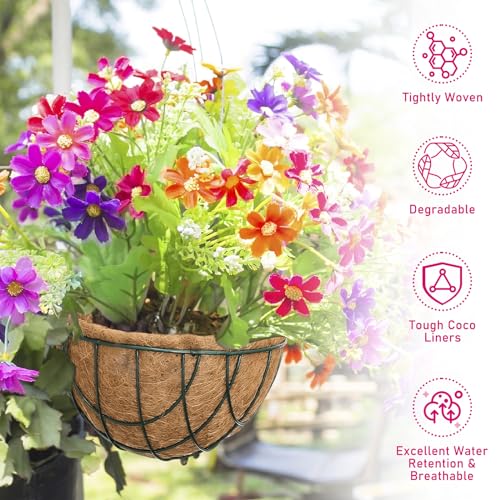 Riare 6 Pack 12 Inch Coco Liners for Planters, Round Hanging Baskets Liners - size: 12inch