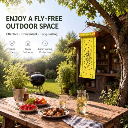 Qualirey 5 Pcs Giant Flypaper Fly Traps, 295ft Sticky Yellow