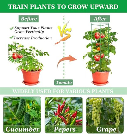 Moirsunt 6 Packs Tomato Cage for Garden, Up to 48Inch Plant Support Stakes