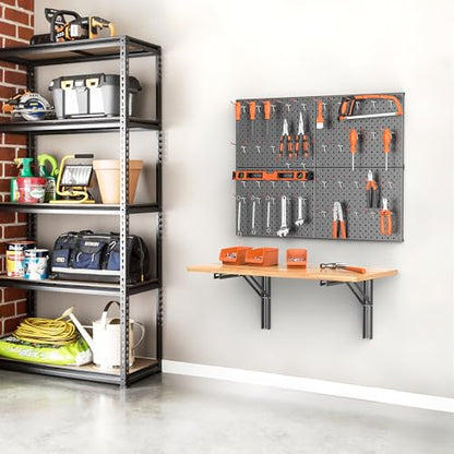Ultrawall Folding Workbench with Pegboard, Wall Mount Work Table - size: 31.5"x15.7" workbench