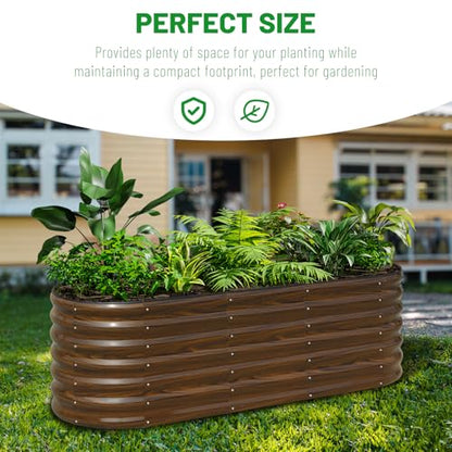 SnugNiture Galvanized Steel Raised Garden Bed Kit - 6x2x2 ft Large Metal Planter Box for Vegetables, Flowers, Herbs | Easy Assembly, Open Bottom Design - size: 6x2x2ft(1 Pack)