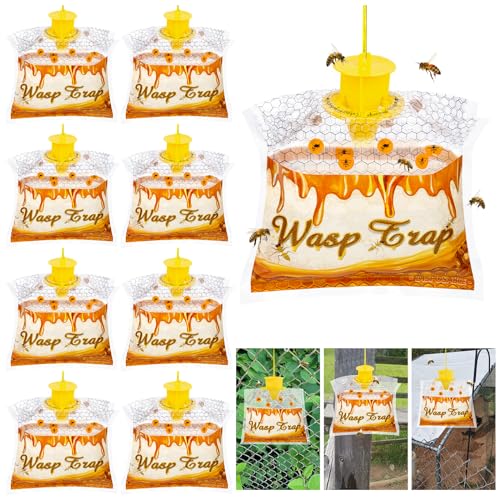 8 Pack Disposable Hanging Wasp & Yellow Jacket Traps Outdoor - size: 8 Packs