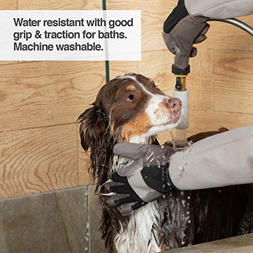 PetFusion Pet Grooming Gloves, Hair Removal and Bathing, Scratch Resistant - size: Large