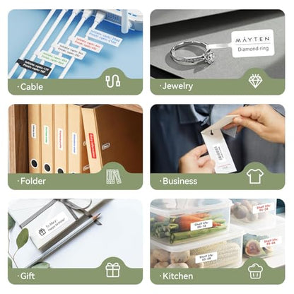 NIIMBOT Thermal Transfer Labels 0.55''x1.18'' for N1(B18) Label Maker - color: 0.55''×1.18''-white