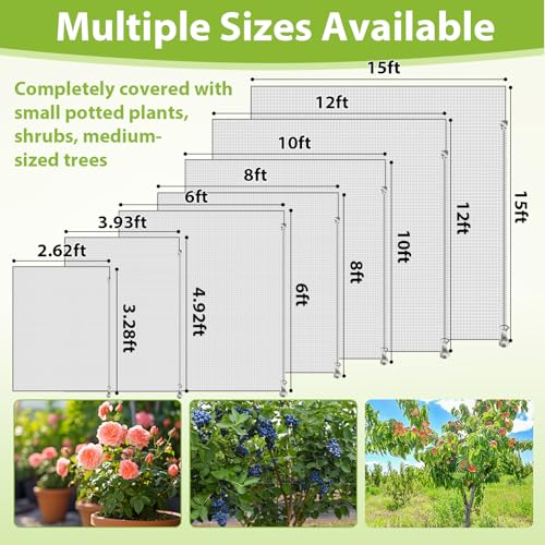 2 Pack Large Fruit Tree Netting, 8X8FT Garden Net, Zipper, Drawstring - size: 8*8FT (2Pcs)