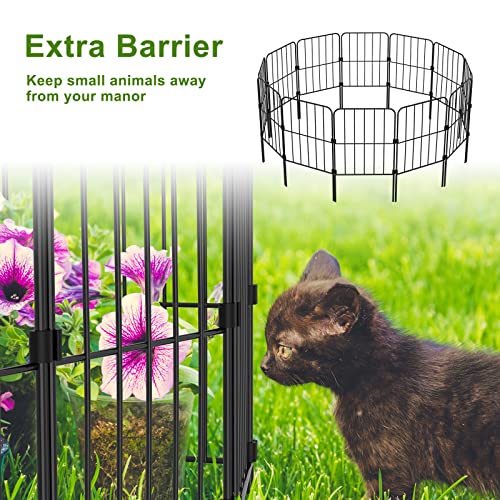 PINPON 10-Pack Square Garden Fence 24inH x 10ftL Rustproof Animal Barrier - size: 10ft-10pack