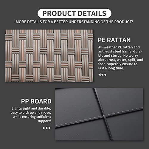 Rattaner Outdoor Storage Table Wicker Patio Coffee Table All-Weather Wicker Side Table with Waterproof Cover, Brown - color: Brown
