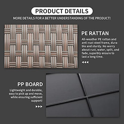 Rattaner Outdoor Storage Table Wicker Patio Coffee Table All-Weather Wicker Side Table with Waterproof Cover, Brown - color: Brown
