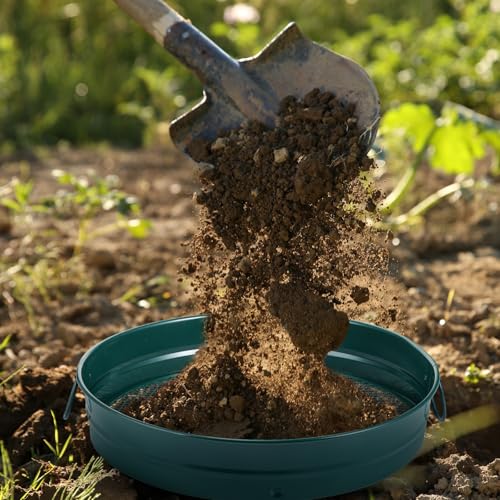 Funnymoom Large Soil Sifter for Gardening with 5 Pcs Compost Screen, Green - color: Green