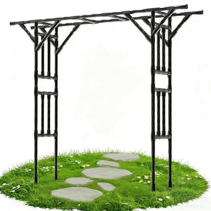 Garden Arch Trellis 106.3"L*106.3"H Sturdy & Rustproof Large Flat Top Arbor - size: 106(L)*106(H)*20(W)inch-25MM
