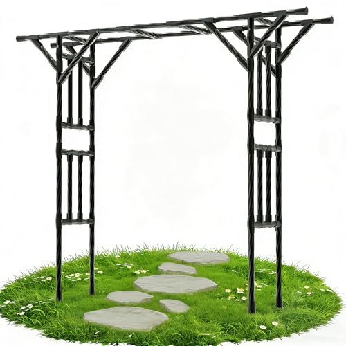 Garden Arch Trellis 106.3"L*106.3"H Sturdy & Rustproof Large Flat Top Arbor - size: 106(L)*106(H)*20(W)inch-25MM