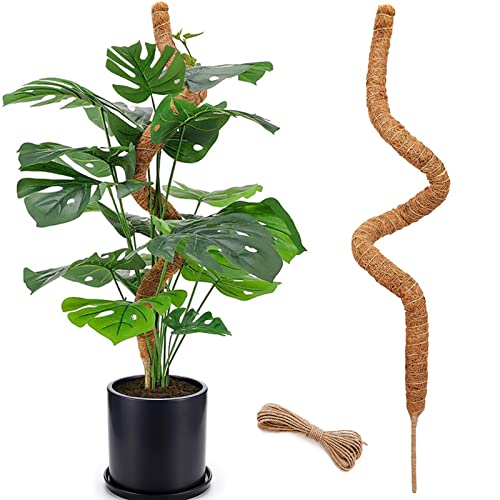 48 Inch Moss Pole, Bendable Moss Pole for Plants Monstera, Tall Moss Poles for Climbing Plants Indoor, Large Moss Pole Support, Garden Trellis Plant Stick Stakes for Potted Plants, Pothos - color: 1 × 48 Inch