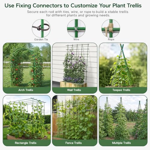 Xiny Tool Garden Stakes, 15 Pack 8 FT Steel Plant Garden Tomato Stakes with Plastic Coat for Climbing Plants (96 Inch) - size: 96 Inch