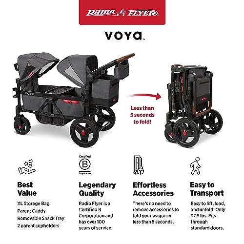 Radio Flyer Voya Stroller Wagon, for Toddlers and Kids 6+ Months, 2 Seats - size: 1.0