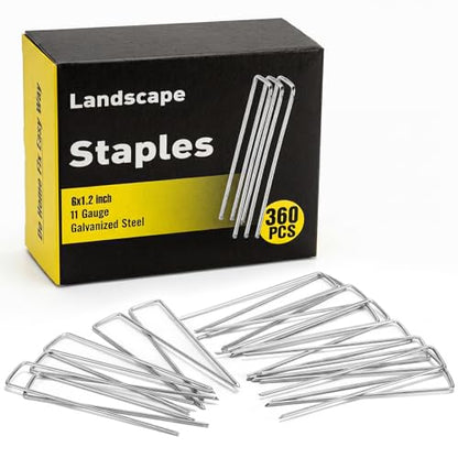 HongWay 360 Pack Landscape Staples 6 Inch, Galvanized Garden Stakes - size: 6 Inch, 360pcs
