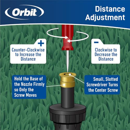 Orbit Brass Pop-Up Sprinkler Nozzle, Up to 15-Ft Adjustable Arc - 53574W