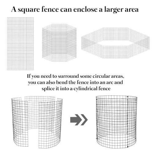 8 Pack 24'' x 12'' Large Wire Plant Protector from Animals, Metal Plant Wire Cage Chicken Wire Cloche with Ground Stakes , Labels and Nylon Tie to Keep Animals Out, Garden Protection Bunny Barricade