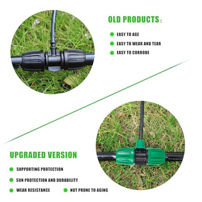 10 Pcs 1/2 to 1/4 inch Garden Hose Tubing Irrigation Fittings - size: 10 PCS 1/2" to 1/4" 3-Way Connectors