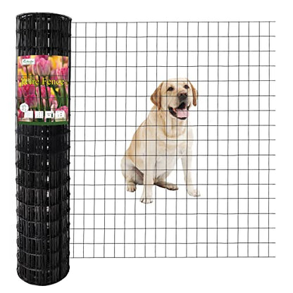 Black PVC Coated Welded Wire Fence 48" x 50' Roll, 2"x3" Mesh, 16 Gauge - color: Black, size: 2''x3'' 16GA 48''x50'