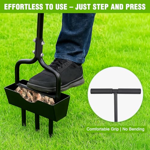 Yesker Lawn Aerator Coring Tool with Soil Core Tray - size: 39 Inches