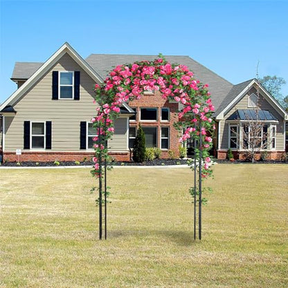 Arbuxzuy 7ft Metal Garden Arch Trellis for Climbing Plants