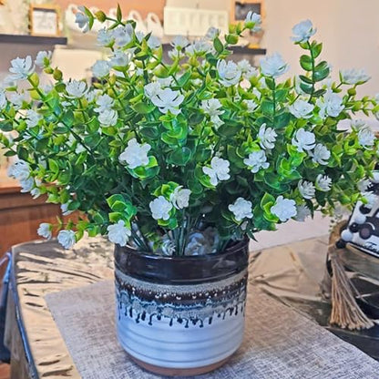 Artificial Flowers for Outdoor Planters, UV Resistant White 12 Bundles - color: Aurora- White