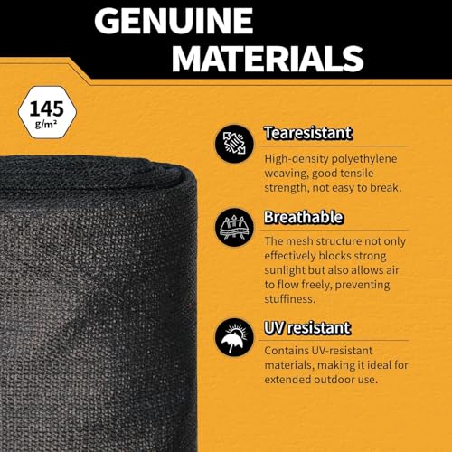 90% Sun Shade Cloth for Garden 10x20Ft UV Resistant Mesh Tarp,Black - color: Black, size: 10' x 20'-Finished Size