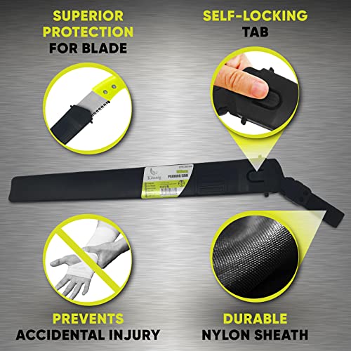 Professional Heavy Duty Pruning Saw (Razor Sharp 13" Straight Blade) Comfort Handle with Saw Blade Enclosure - size: 12" Straight