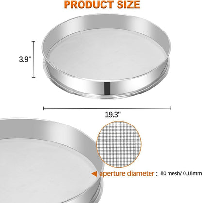 Sidasu 19.6" Vibrating Sifter Mesh Screen,80 Mesh Replacement Sieve - size: 80 mesh