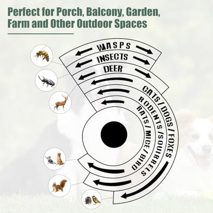 2026 Solar Bird Repellent Devices Outdoor Ultrasonic Bird Repeller Deterrents for Outside,Woodpecker Deterrent for House,USB Charging & Waterproof Pigeon Goose Bird Scare Away Garden Patio Orchard