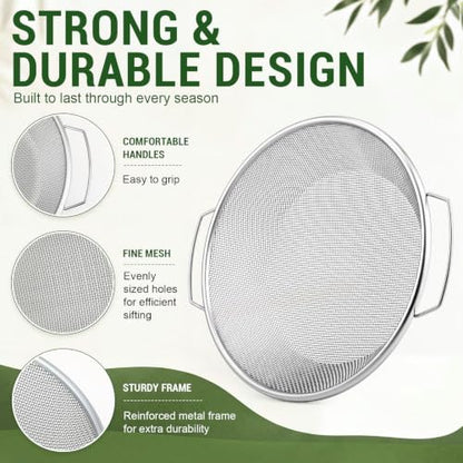 Rtteri 6 Pcs Soil Sifter for Gardening, Fits 5 Gallon Bucket, Silver - color: Silver