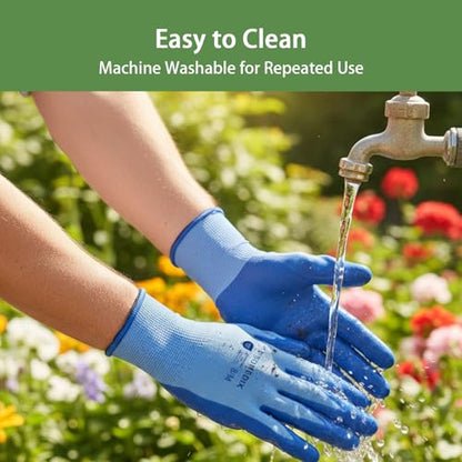 PROMEDIX P 4 Pairs Gardening Gloves for Women & Men, Breathable Nitrile Coated for Yard Working Garden Gloves Washable - size: Medium