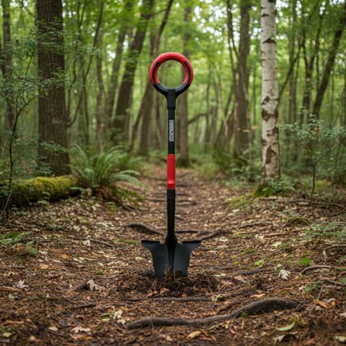 Root Slayer RS220 Heavy Duty Garden Shovel, Serrated Blade, Black - color: Black, size: Large