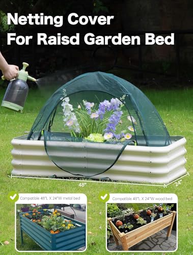 Pop up Gardening Net Cover,44x21.6x31.5 inches Pack of 2,Pest Guard Cover for Vegetables Fruits Durable Plant Gardening Net, Pop-Up Chicken Pen for Small Animals Outdoor Run and Pet Enclosure - size: 44x21.6x31.5 inches