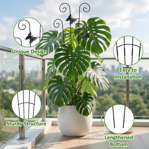 Monstera Plant Support - 32.6 Inch Tall Trellis with 2 Pack Plant Stakes for Your Large Climbing Monstera Deliciosa | Indoor Plant Climbing Frame for Potted Growth - size: 2-Pack Butterfly Plant Support