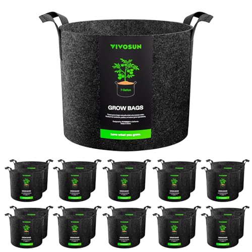 VIVOSUN 20-Pack 7 Gallon Plant Grow Bags Fabric Pots with Handles - size: 7 Gallons, style: 20-Pack