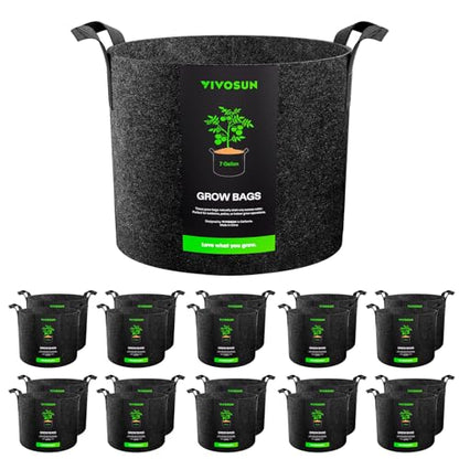 VIVOSUN 20-Pack 7 Gallon Plant Grow Bags Fabric Pots with Handles - size: 7 Gallons, style: 20-Pack