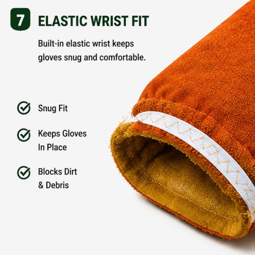 Thorn Resistant Garden Gloves for Men & Women, Premium Cowhide Leather Rose Pruning Gloves, Long Sleeve Gardening - size: Medium