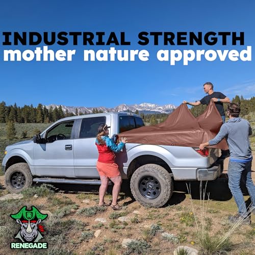 RENEGADE Industrial Tarp 12x9 ft Brown – Heavy Duty, Waterproof, UV-Resistant, PFAS-Free – Durable Tarp for Jobsite Coverage, Construction, Farming & Shelter Use - color: Brown, size: 12X9
