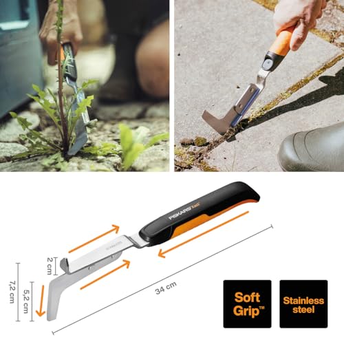Fiskars Xact Small Weeding Knife, Length: 33.8 cm, Black/Orange, Steel/Plastic, 1027045 - style: Small weeding knife