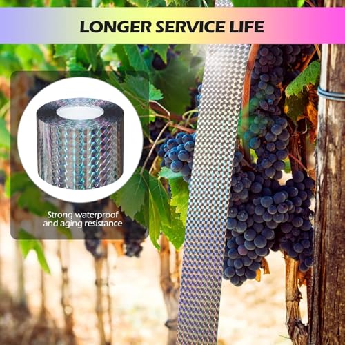 Bird Scare Reflective Tape, 2 Inch x 328 ft Roll, Double-Sided Flash Tape for Sparrows and Woodpeckers, Outdoor Bird Deterrent for Gardens, Farms, Orchards, Homes