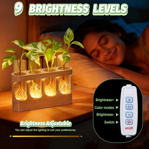 Plant Propagation Station with Wood Stand, 3-Mode 9-Level Adjustable Lights