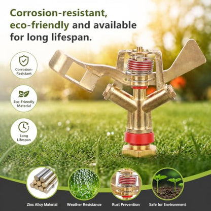 G3/4in 25mm Impact Sprinkler, 2PCS Heavy Duty Lawn Sprinkler Head, Male Thread Water Sprinkler System for Lawn for Agricultural Gardeners