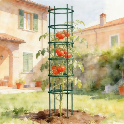 Vego Garden Tomato Cage Tomato Tower 6 Tier for Garden & Pots, Rust-Resistant Tomato Stakes Heavy Gauge Plant Cage Trellis Support for Climbing Vegetables Plants - size: 6 Tier