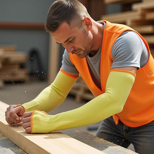 G & F PRODUCTS 100% Kevlar fiber by DuPont Cut Resistant Knit Sleeve, Sold by 6-piece pack - color: Cut Level 3 With Thumslot 18 Inch